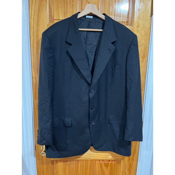 EUC Mens Brioni Augusto Windowpane 100% Wool 3 Button Blazer Size 46 Long